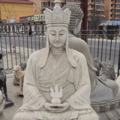 地藏菩薩石雕，大理石坐式佛像雕塑