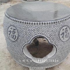 仿古石桌石凳，鼓式桌凳石雕