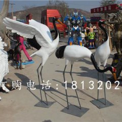 玻璃鋼仙鶴雕塑，玻璃鋼動物雕塑