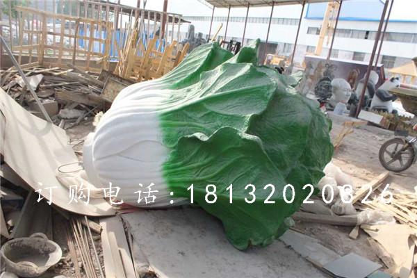 玻璃鋼白菜雕塑，玻璃鋼仿真蔬菜雕塑