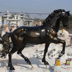 玻璃鋼仿銅馬雕塑，玻璃鋼動物雕塑