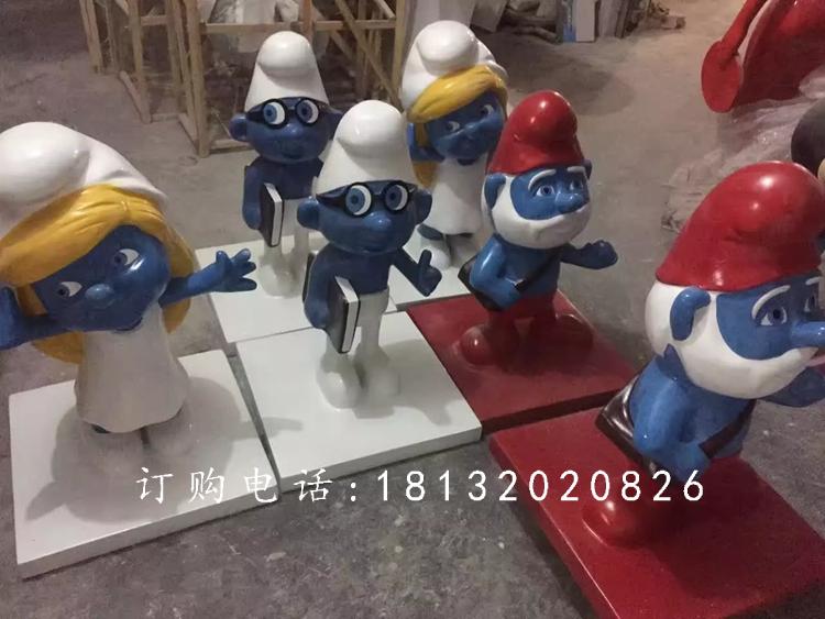 玻璃鋼藍(lán)精靈雕塑，卡通動畫雕塑 (2)