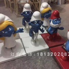 玻璃鋼藍(lán)精靈雕塑，卡通動(dòng)畫(huà)雕塑