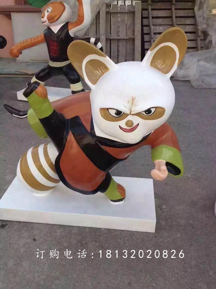 玻璃鋼功夫熊貓雕塑，卡通動(dòng)物雕塑 (1)