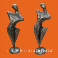 抽象女人雕塑，玻璃鋼仿銅雕塑