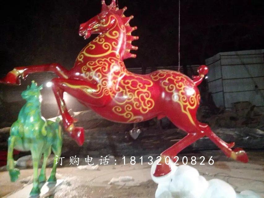 彩繪奔馬雕塑，廣場(chǎng)玻璃鋼雕塑 (3)