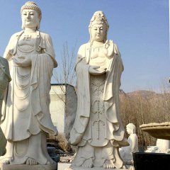 立式佛像石雕，大理石佛像