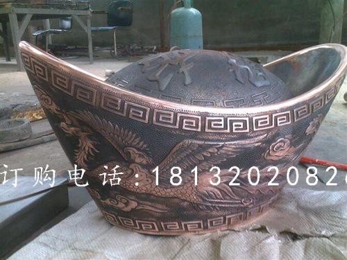 鍛造元寶，鍛銅元寶雕塑