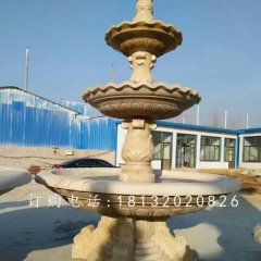 三層石噴泉雕塑，小區(qū)噴泉石雕