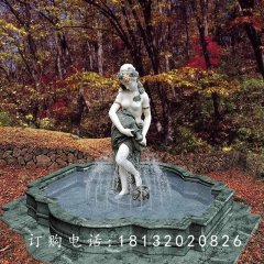 西方人物噴泉石雕，公園石噴泉