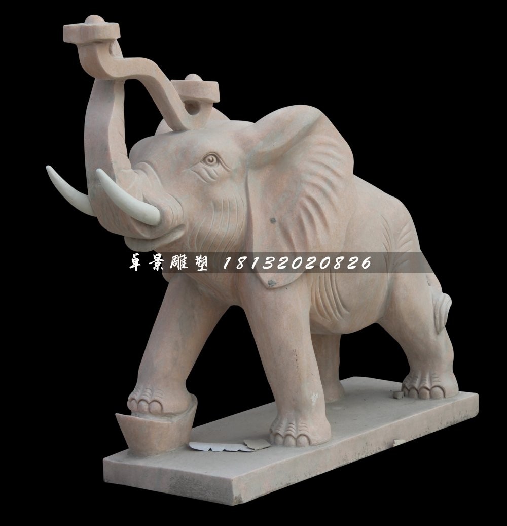 石大象雕刻，石頭大象雕刻