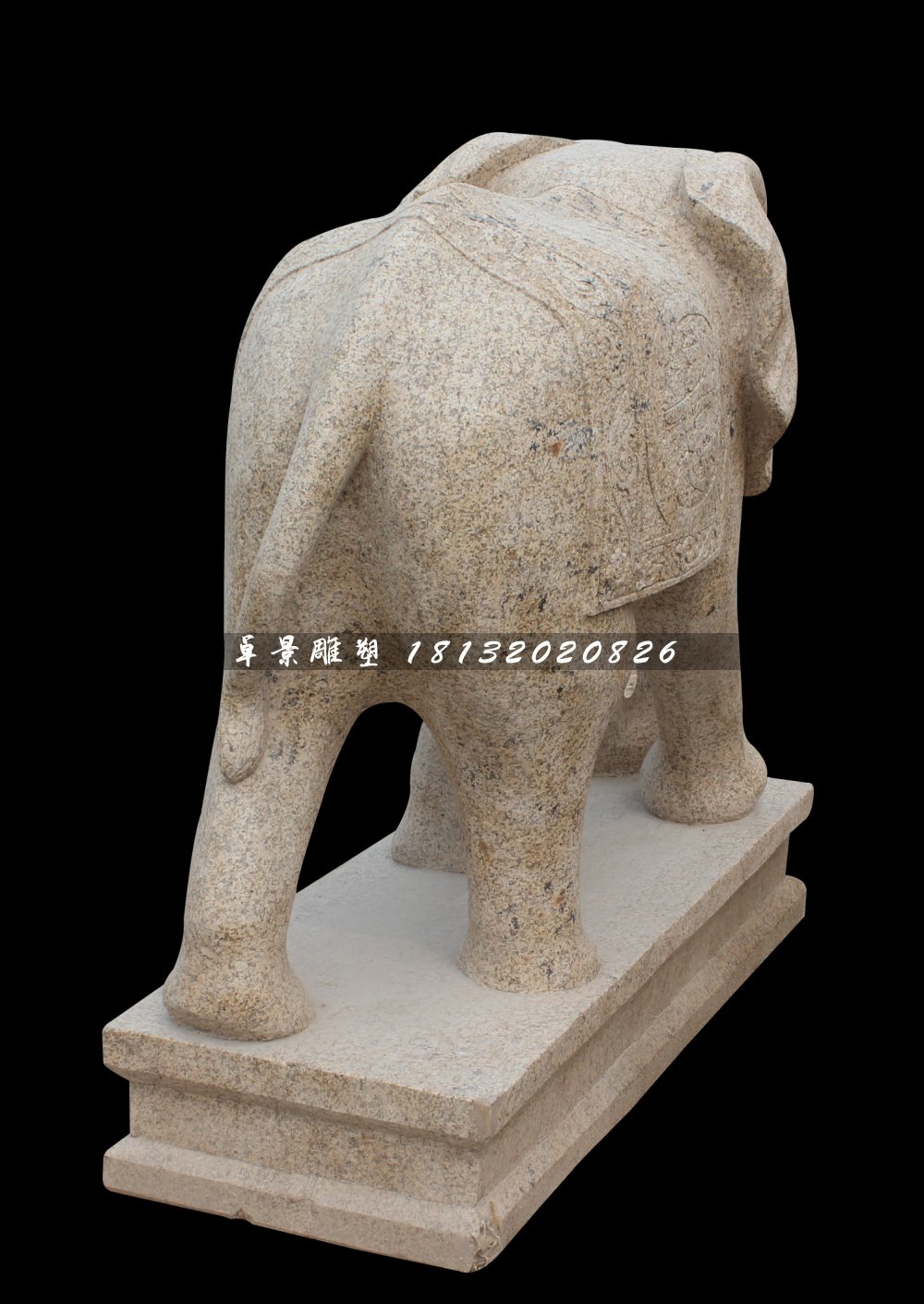 大象石雕，大理石大象雕塑，動物石雕 (1)