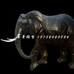 玻璃鋼大象雕塑，仿真動物雕塑