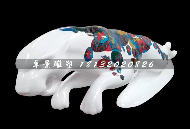 玻璃鋼豹子雕塑，玻璃鋼彩繪雕塑 (3)