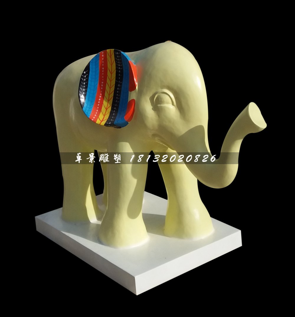 玻璃鋼大象雕塑，玻璃鋼商場雕塑