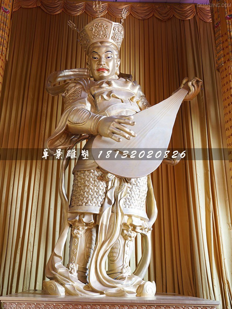 持國天王銅雕，寺廟神仙銅雕