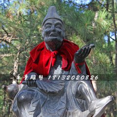 濟公石雕，青石濟公雕塑