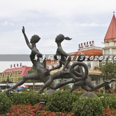 奔跑的少女銅雕，廣場(chǎng)景觀銅雕