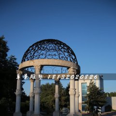 圓頂涼亭石雕，公園歐式涼亭石雕