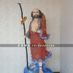 玻璃鋼沙僧雕塑，彩繪人物雕塑