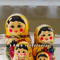 玻璃鋼套娃雕塑，彩繪套娃雕塑