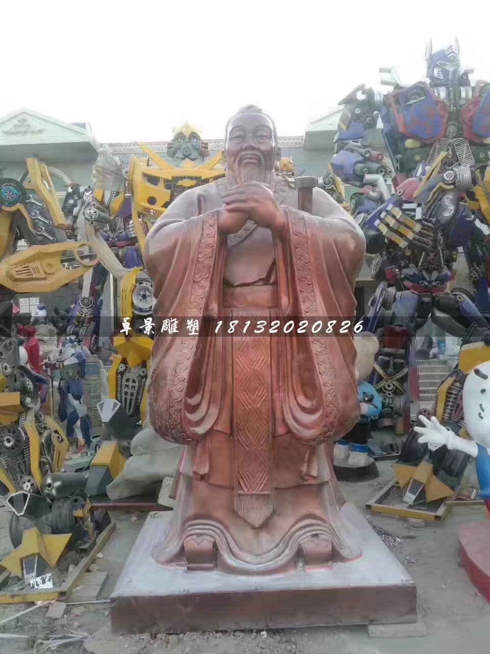 孔子像銅雕，校園人物銅雕