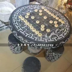象棋桌石雕，青石仿古桌椅