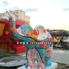 彩繪大象雕塑，商場(chǎng)玻璃鋼雕塑