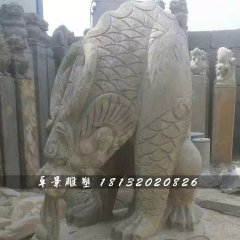 大理石負屃雕塑，神獸石雕