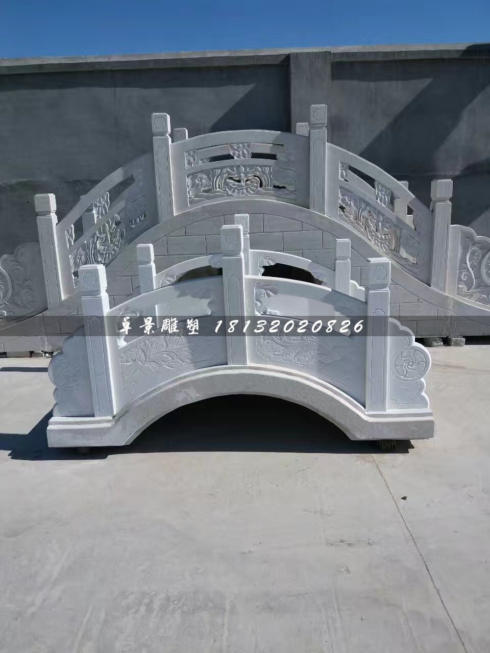 石橋雕塑，公園漢白玉小橋 (1)