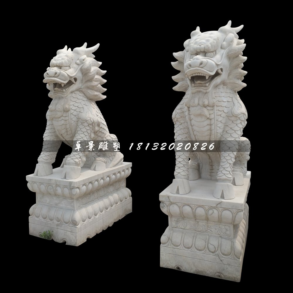 大理石麒麟，神獸石雕