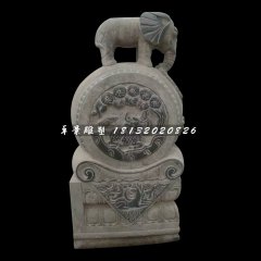 大象門墩石雕，仿古石抱鼓雕塑