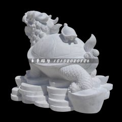 龍龜石雕，漢白玉神獸雕塑