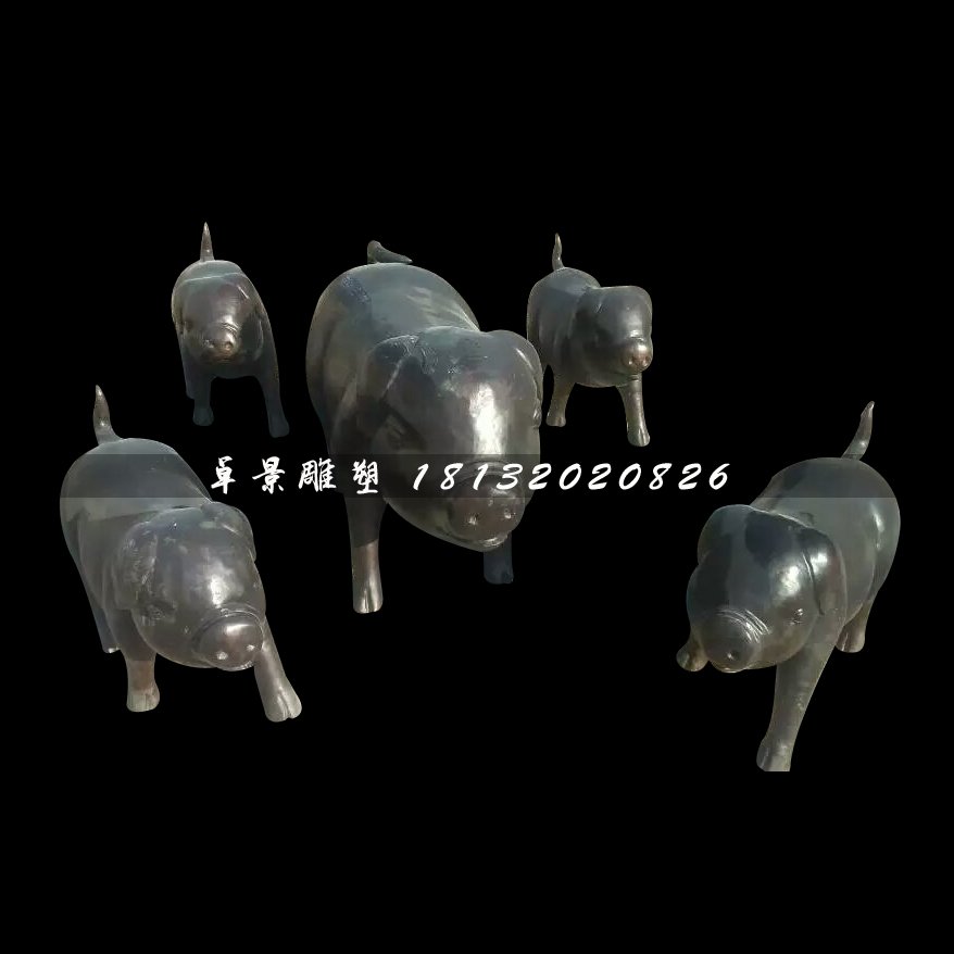 鑄銅的雕塑，小豬銅雕