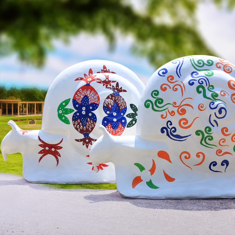 彩繪蝸牛雕塑，玻璃鋼景觀(guān)雕塑 (1)