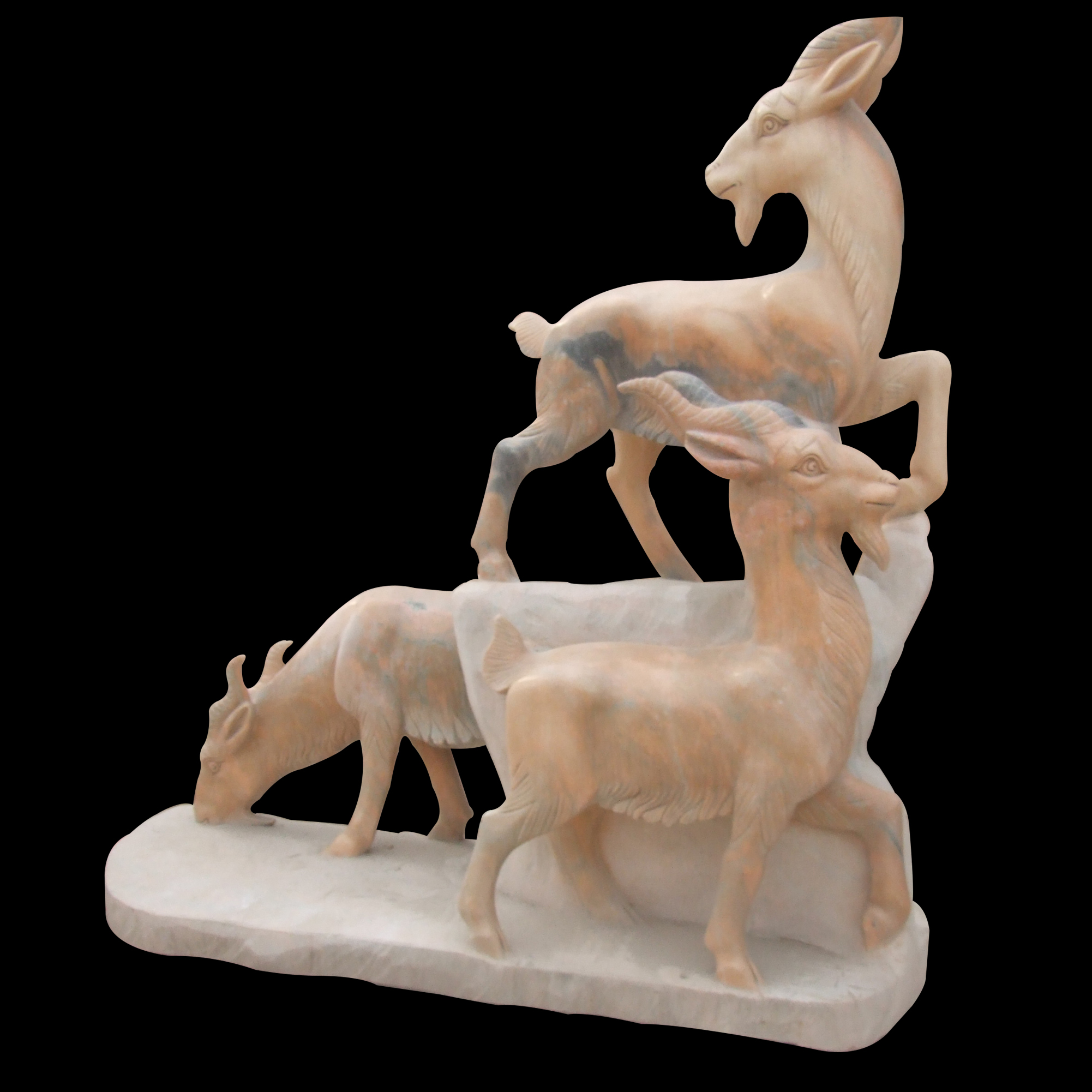 石雕三羊開(kāi)泰  晚霞紅三羊開(kāi)泰石雕  公園景觀石雕