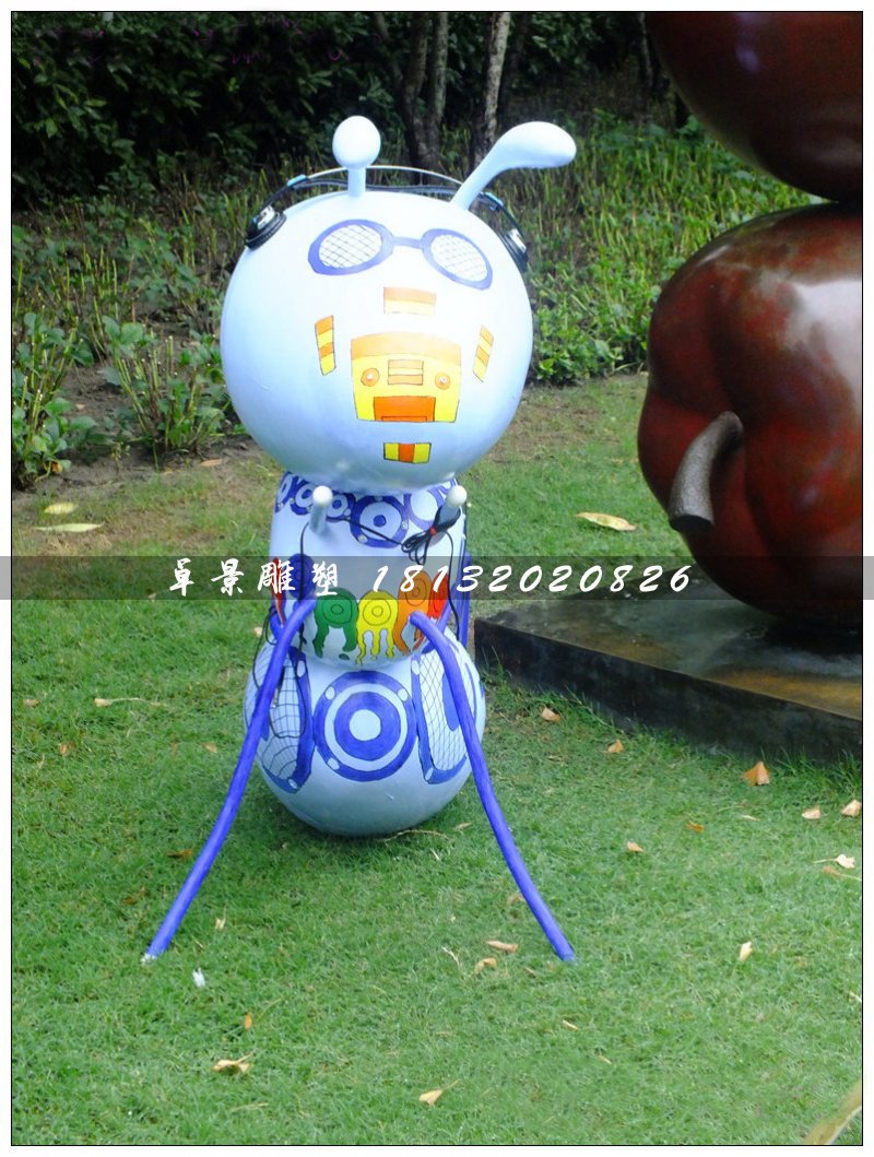 彩繪小螞蟻雕塑，玻璃鋼動物雕塑 (3)