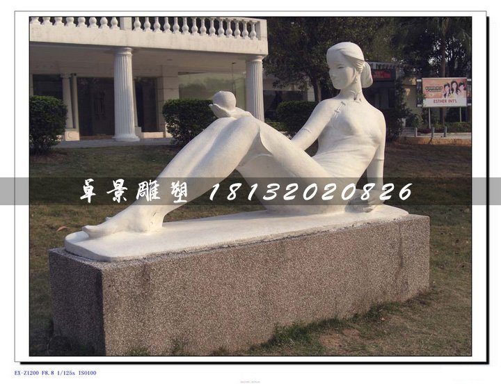 母與子石雕，漢白玉人物石雕