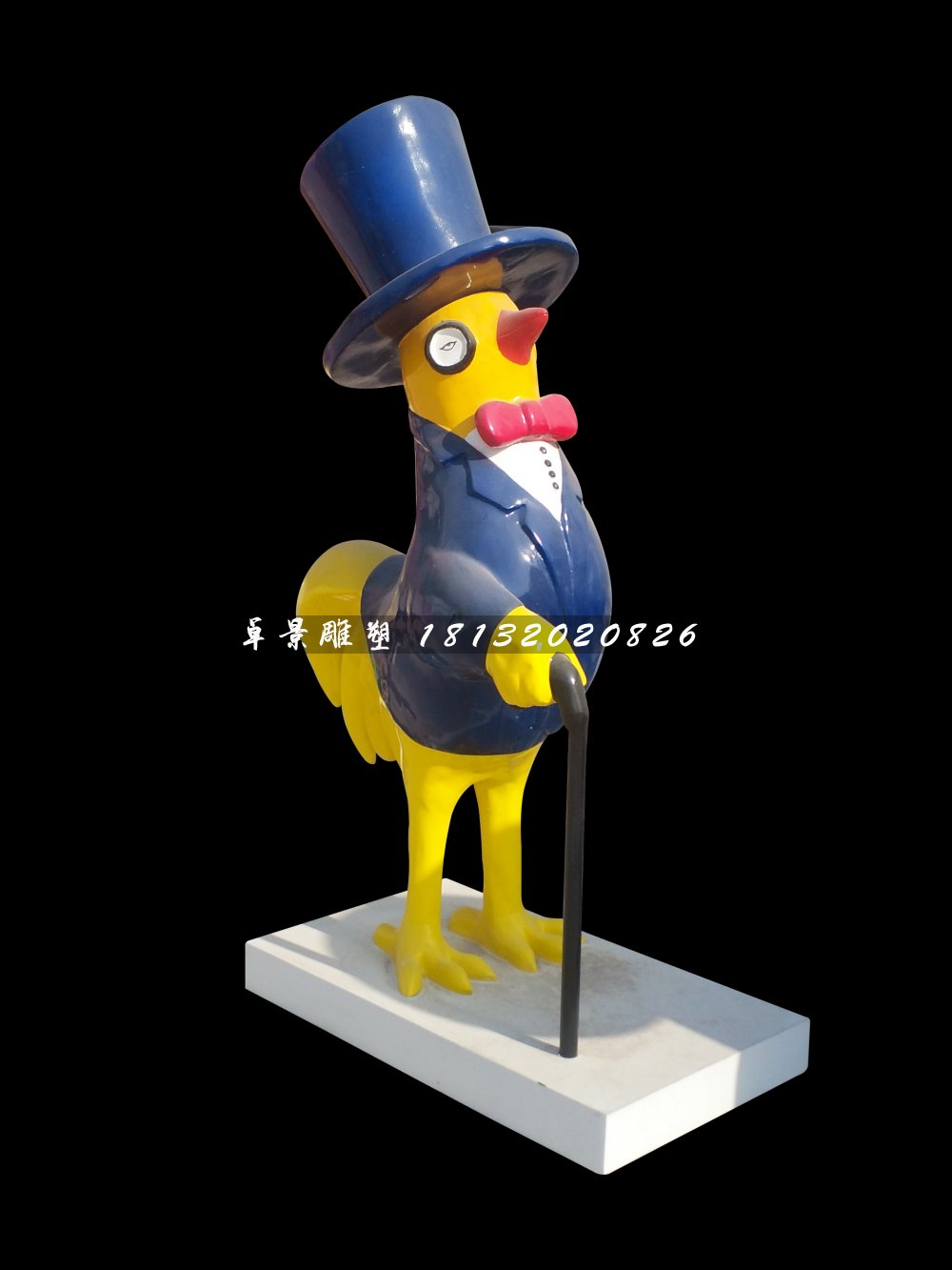 公雞雕塑，玻璃鋼卡通動物