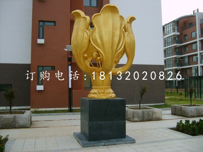 不銹鋼紫荊花雕塑小區景觀雕塑