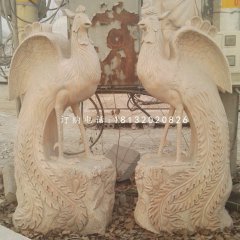 晚霞紅孔雀石雕，公園動物景觀石雕