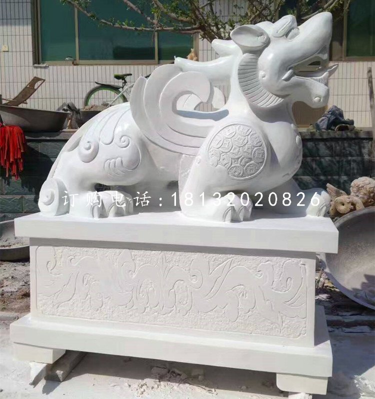 神獸石雕，漢白玉貔貅