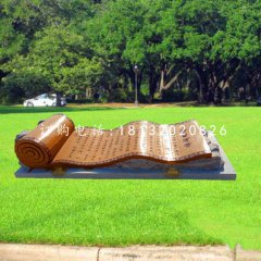 玻璃鋼仿真竹簡，校園景觀雕塑