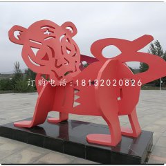不銹鋼十二生肖，抽象動物雕塑