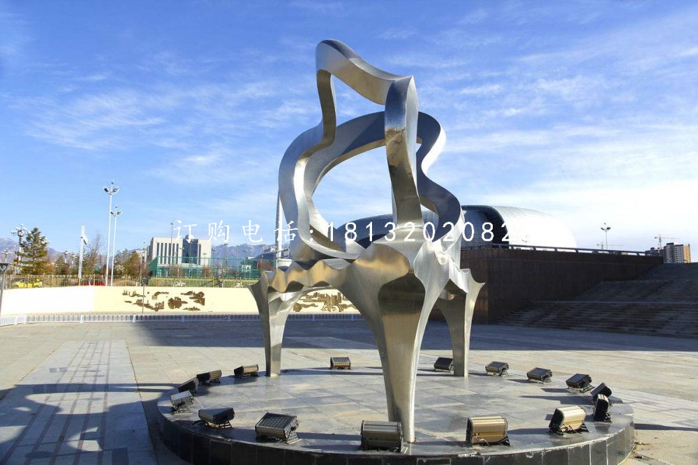 抽象鋼琴雕塑，不銹鋼廣場雕塑