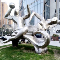 不銹鋼運(yùn)動(dòng)雕塑，公園抽象人物雕塑