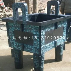 四足鼎銅雕，青銅鼎