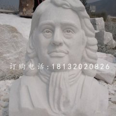 牛頓胸像石雕，漢白玉西方名人