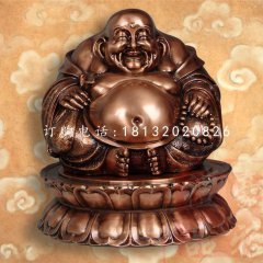 大肚彌勒佛，鑄銅佛像