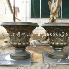 花盆雕塑，玻璃鋼仿銅雕塑